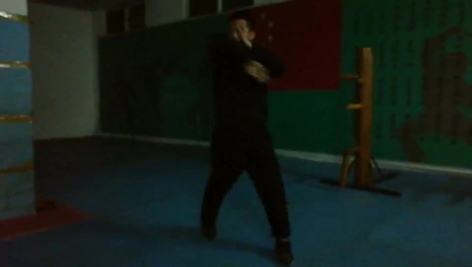 張氏內家拳第二代傳人李自培練習詠春拳挫手、側腳組合